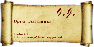 Opre Julianna névjegykártya