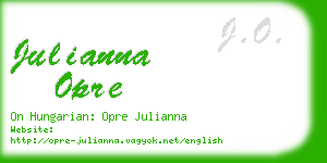 julianna opre business card